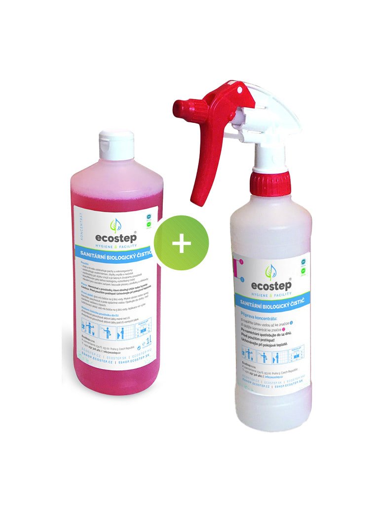 Biologický sanitární čistič 1l+ lahev s rozprašovačem